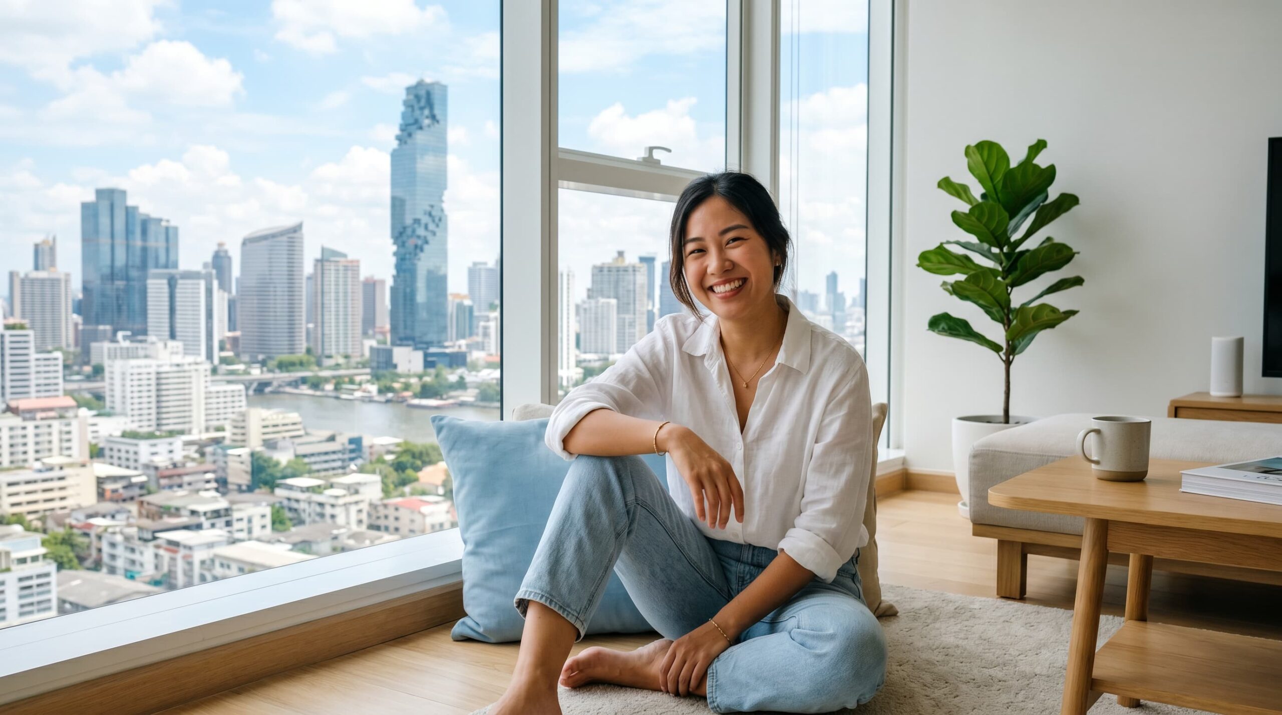 Smiling international patient in Bangkok after her veneer treatment
